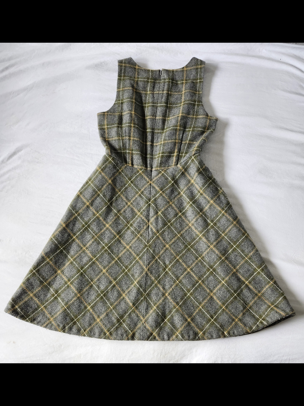 Banana Republic Gray Plaid Wool Dress